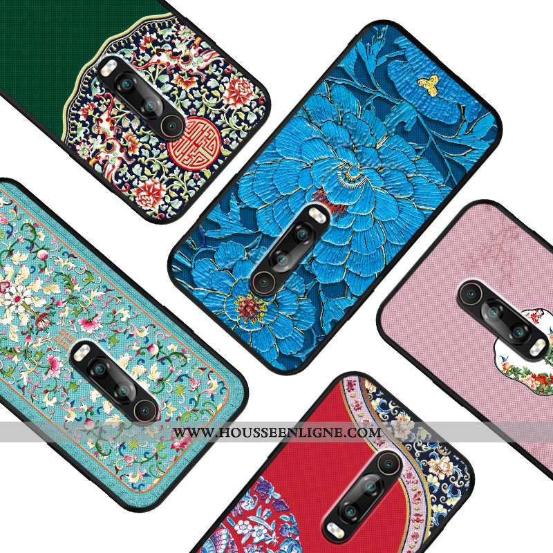 Coque Xiaomi Mi 9t Pro Protection Délavé En Daim Style Chinois Étui Rose Nouveau Petit