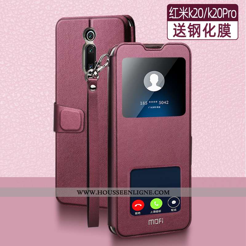 Coque Xiaomi Mi 9t Pro Tendance Cuir Protection Petit Clamshell Silicone Étui Bleu