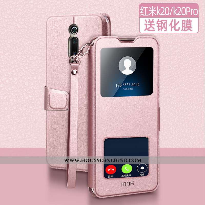 Coque Xiaomi Mi 9t Pro Tendance Cuir Protection Petit Clamshell Silicone Étui Bleu