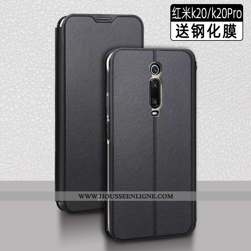 Coque Xiaomi Mi 9t Pro Tendance Cuir Protection Petit Clamshell Silicone Étui Bleu