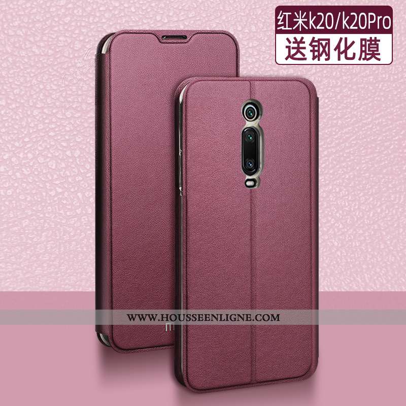 Coque Xiaomi Mi 9t Pro Tendance Cuir Protection Petit Clamshell Silicone Étui Bleu