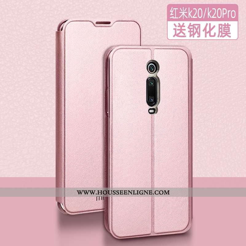 Coque Xiaomi Mi 9t Pro Tendance Cuir Protection Petit Clamshell Silicone Étui Bleu