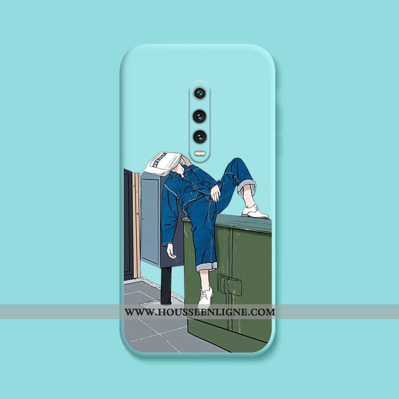Coque Xiaomi Mi 9t Pro Tendance Fluide Doux Tout Compris Étui Dessin Animé Créatif Bleu