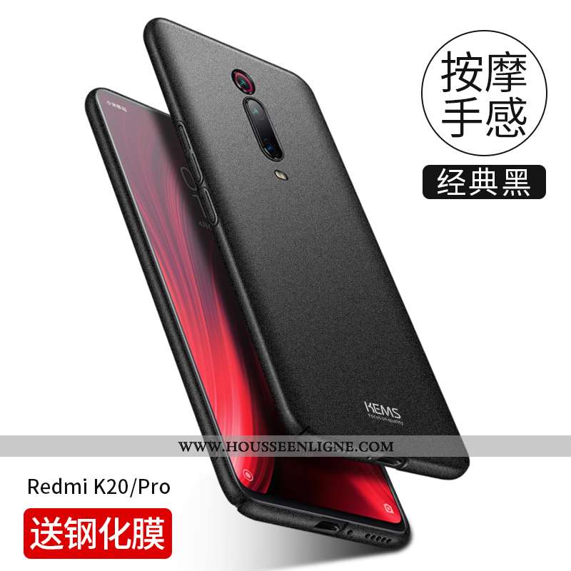 Coque Xiaomi Mi 9t Pro Ultra Tendance Incassable Simple Difficile Délavé En Daim Étui Noir