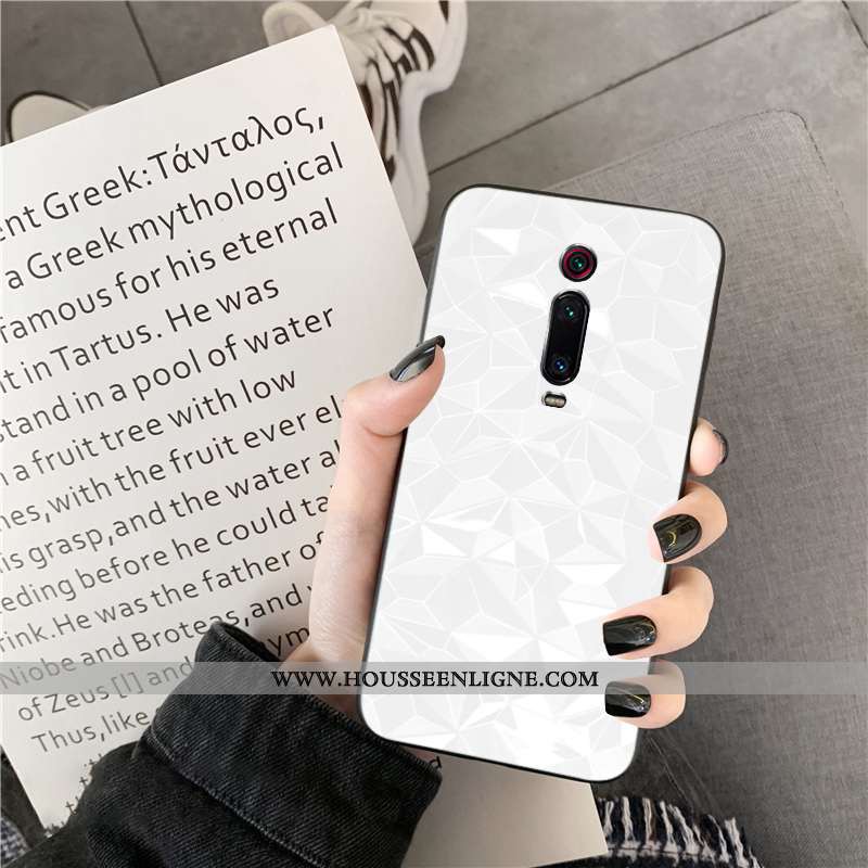 Coque Xiaomi Mi 9t Protection Personnalité Losange Couleur Unie Bleu Modèle Fleurie Rouge
