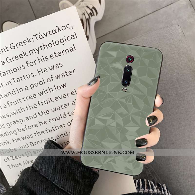 Coque Xiaomi Mi 9t Protection Personnalité Losange Couleur Unie Bleu Modèle Fleurie Rouge