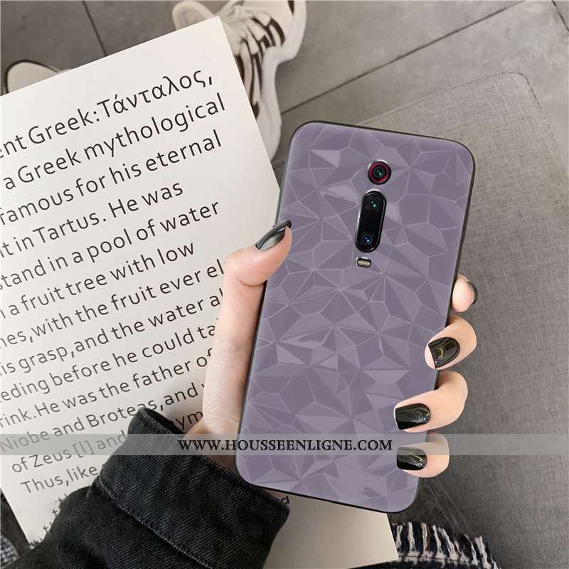 Coque Xiaomi Mi 9t Protection Personnalité Losange Couleur Unie Bleu Modèle Fleurie Rouge