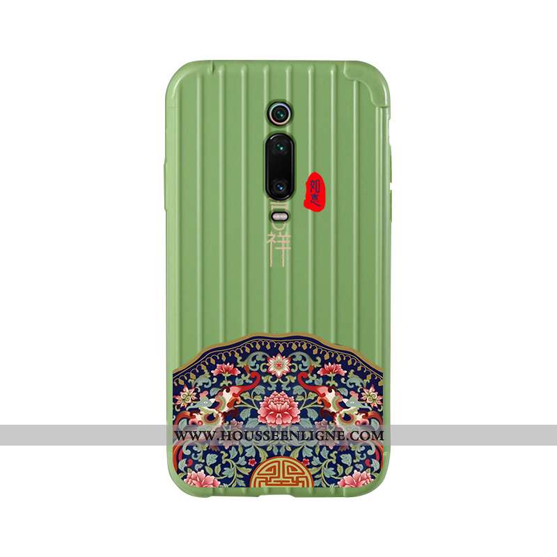 Coque Xiaomi Mi 9t Silicone Tendance Art Membrane Rouge Simple Verte