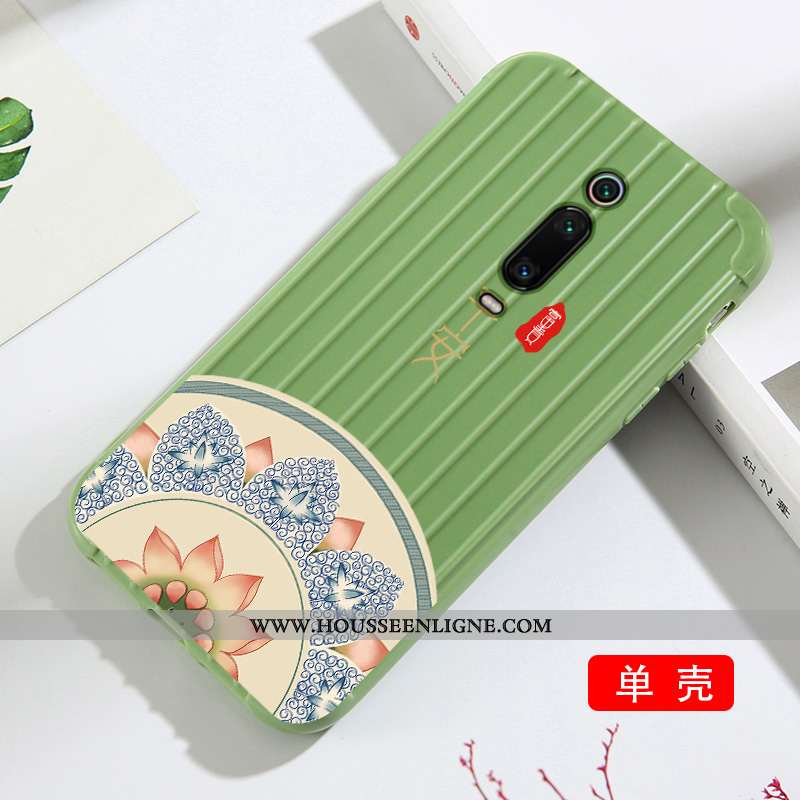 Coque Xiaomi Mi 9t Silicone Tendance Art Membrane Rouge Simple Verte