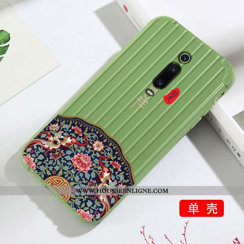 Coque Xiaomi Mi 9t Silicone Tendance Art Membrane Rouge Simple Verte