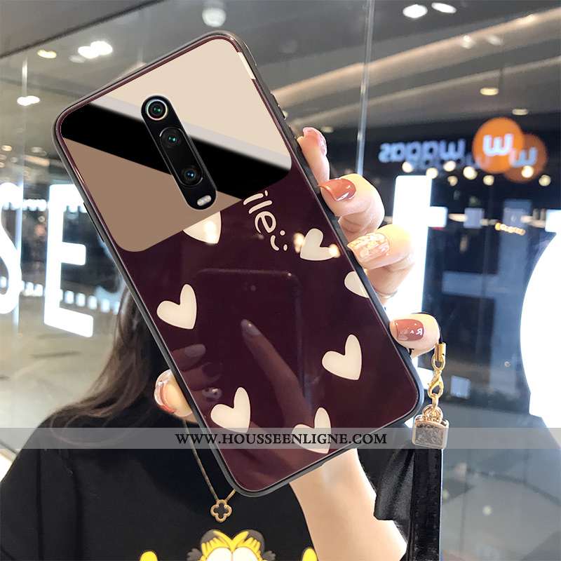 Coque Xiaomi Mi 9t Tendance Mode Amour Étui Verre Mémorial Rose