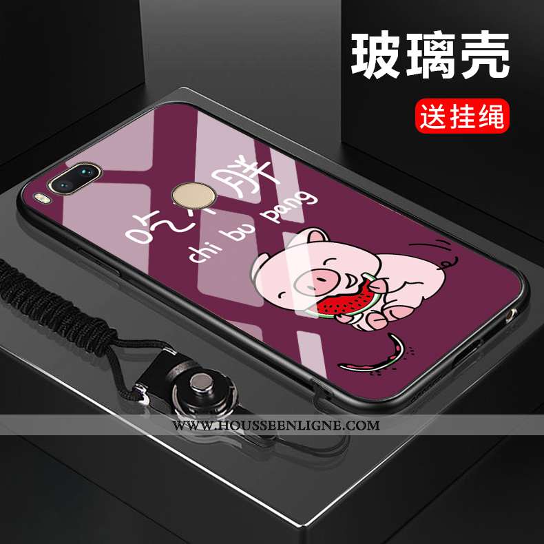 Coque Xiaomi Mi A1 Créatif Charmant Téléphone Portable Petit Verre Bleu