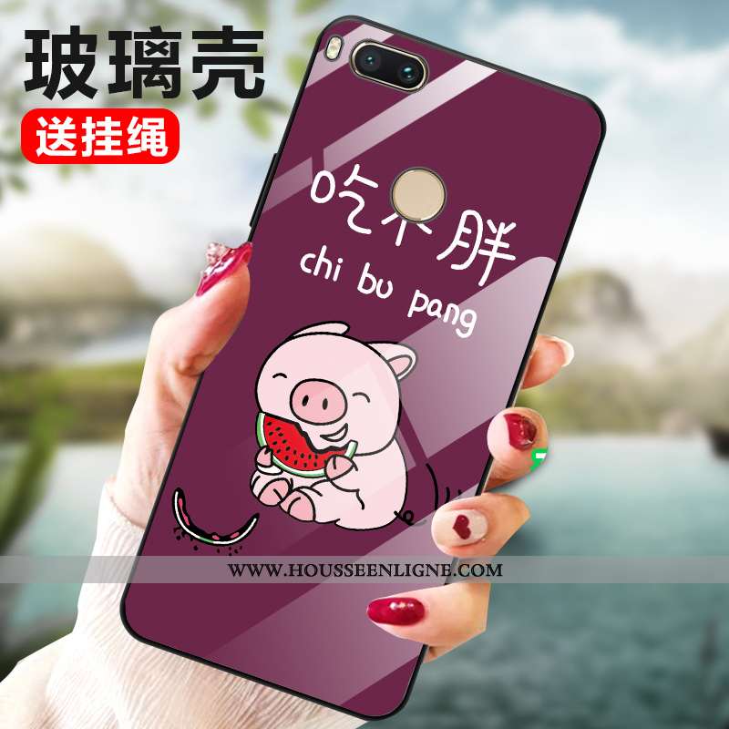 Coque Xiaomi Mi A1 Créatif Charmant Téléphone Portable Petit Verre Bleu