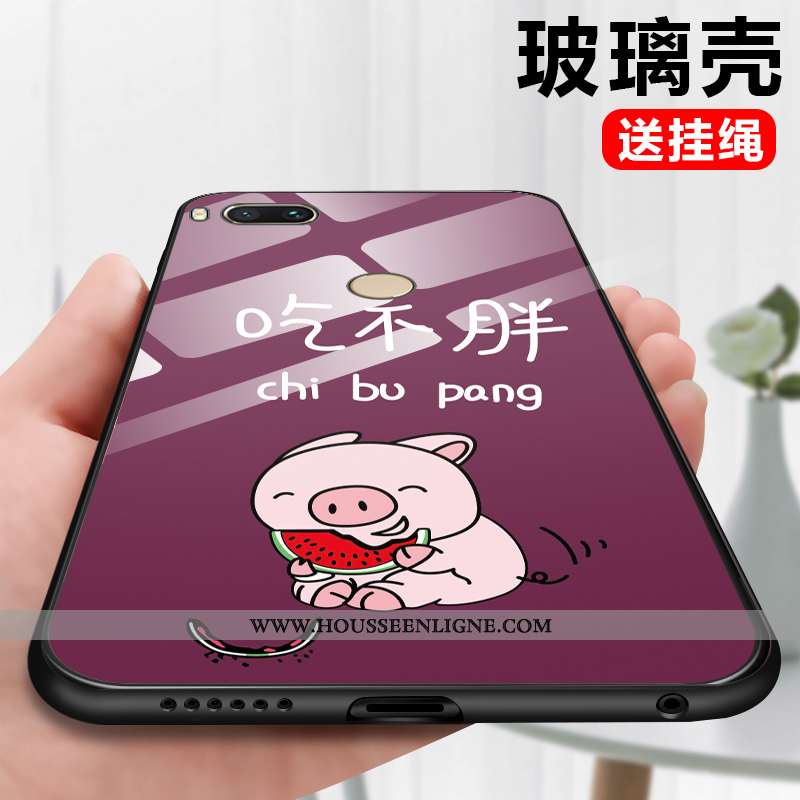 Coque Xiaomi Mi A1 Créatif Charmant Téléphone Portable Petit Verre Bleu