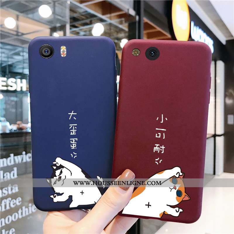 Coque Xiaomi Mi A1 Délavé En Daim Dessin Animé Tout Compris Amoureux Bleu Vin Rouge