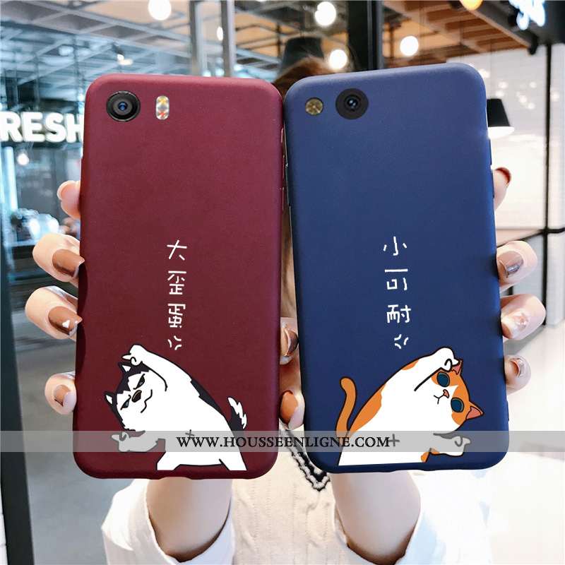 Coque Xiaomi Mi A1 Délavé En Daim Dessin Animé Tout Compris Amoureux Bleu Vin Rouge