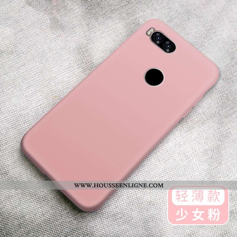 Coque Xiaomi Mi A1 Fluide Doux Silicone Incassable Couleur Unie Étui Créatif Verte