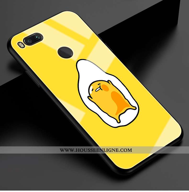 Coque Xiaomi Mi A1 Fluide Doux Silicone Petit Personnalité Protection Étui Jaune