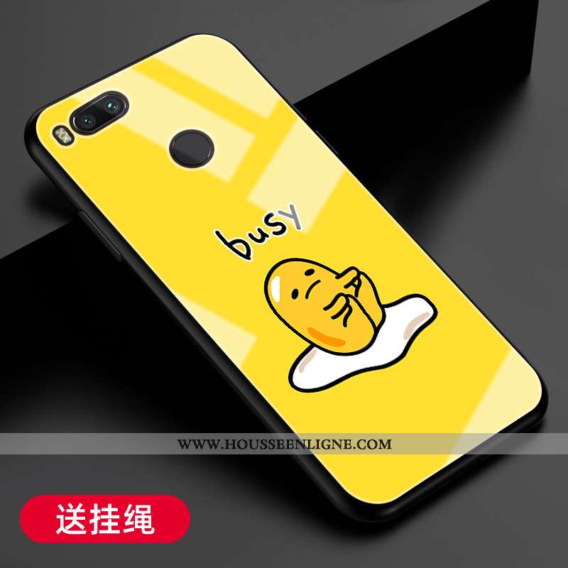 Coque Xiaomi Mi A1 Fluide Doux Silicone Petit Personnalité Protection Étui Jaune