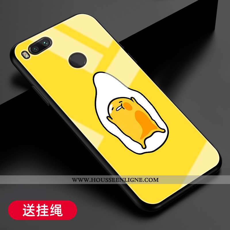 Coque Xiaomi Mi A1 Fluide Doux Silicone Petit Personnalité Protection Étui Jaune