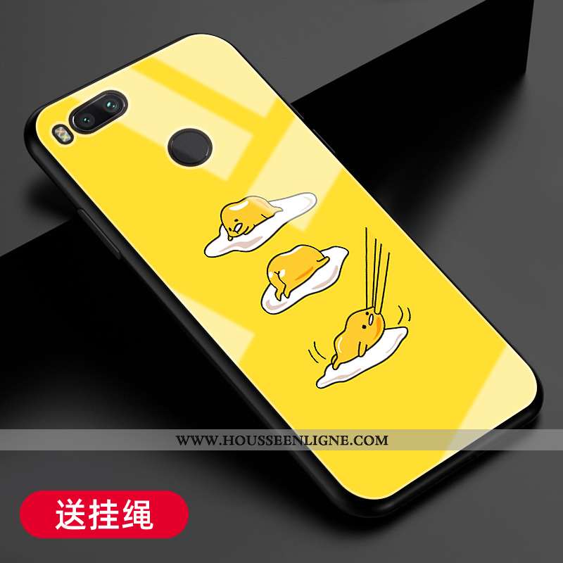 Coque Xiaomi Mi A1 Fluide Doux Silicone Petit Personnalité Protection Étui Jaune