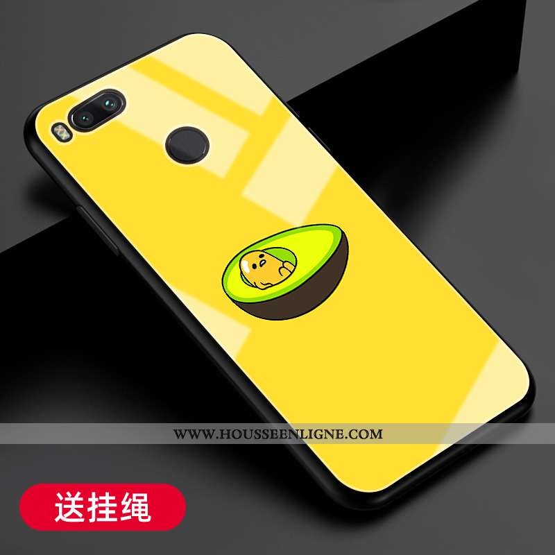 Coque Xiaomi Mi A1 Fluide Doux Silicone Petit Personnalité Protection Étui Jaune