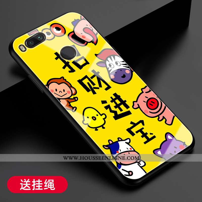 Coque Xiaomi Mi A1 Fluide Doux Silicone Petit Personnalité Protection Étui Jaune