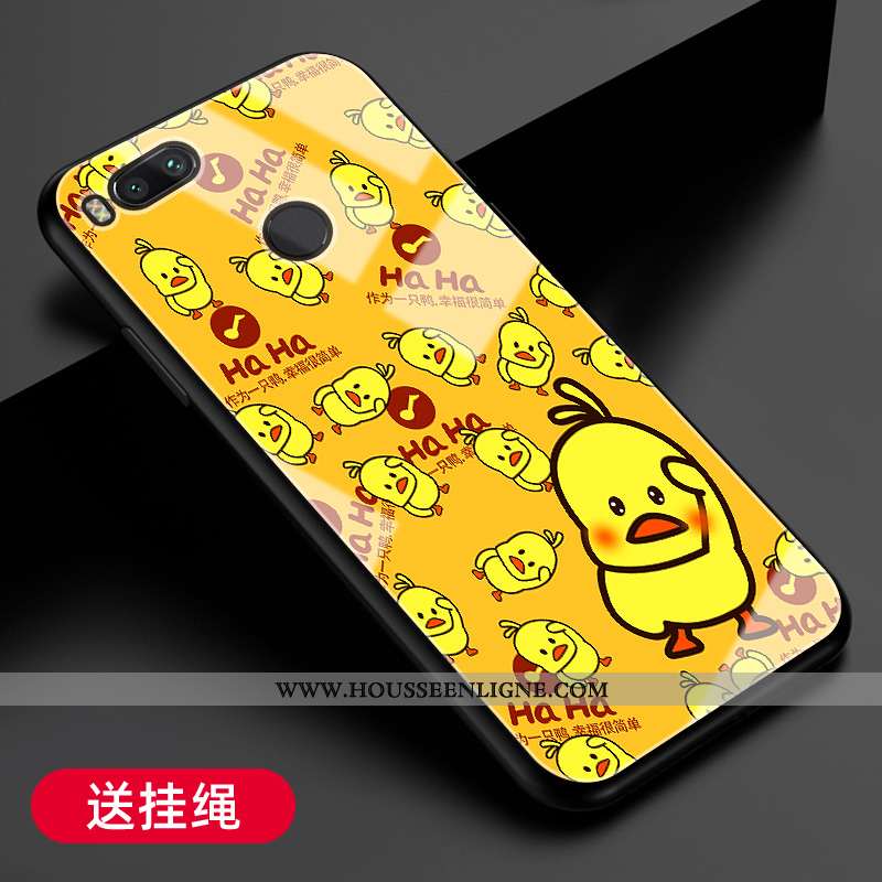Coque Xiaomi Mi A1 Fluide Doux Silicone Petit Personnalité Protection Étui Jaune