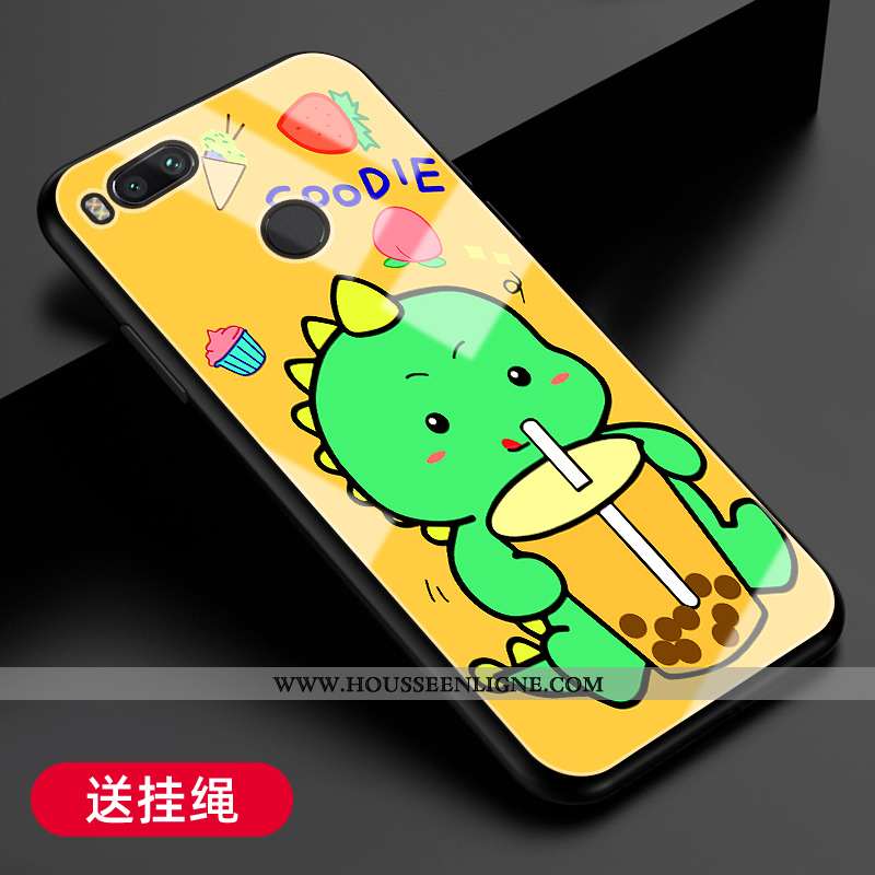 Coque Xiaomi Mi A1 Fluide Doux Silicone Petit Personnalité Protection Étui Jaune
