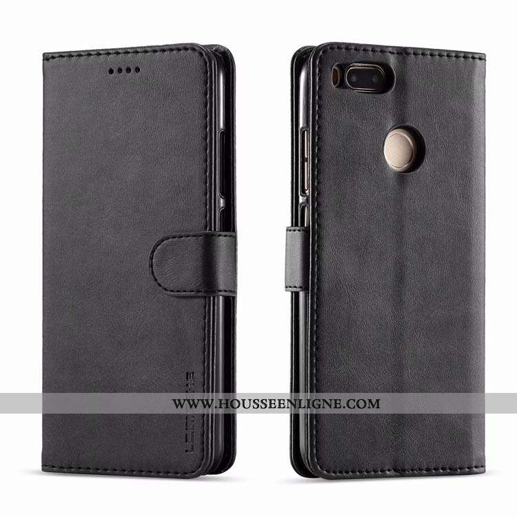 Coque Xiaomi Mi A1 Modèle Fleurie Protection Étui Petit Carte Boucle Magnétique Marron
