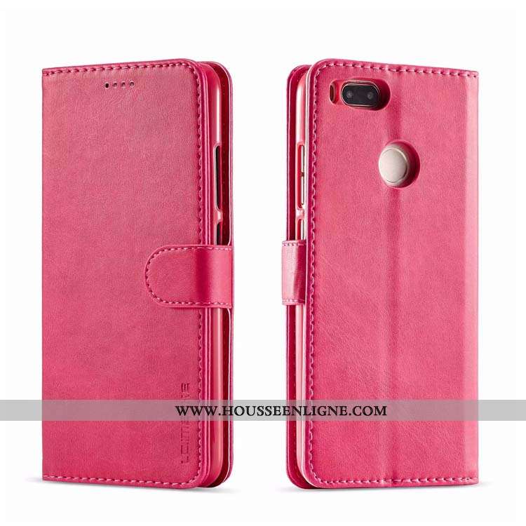Coque Xiaomi Mi A1 Modèle Fleurie Protection Étui Petit Carte Boucle Magnétique Marron