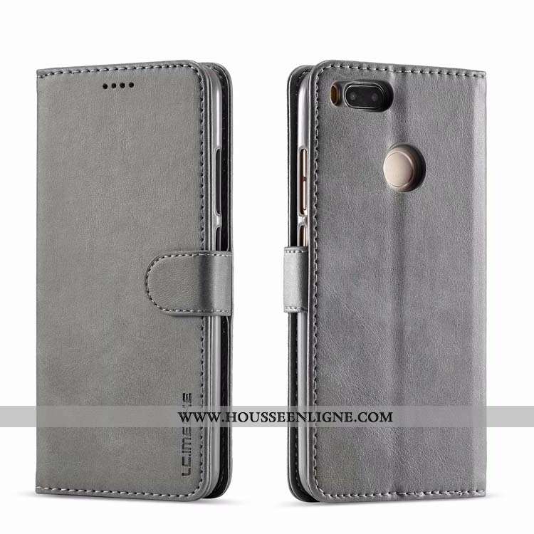 Coque Xiaomi Mi A1 Modèle Fleurie Protection Étui Petit Carte Boucle Magnétique Marron