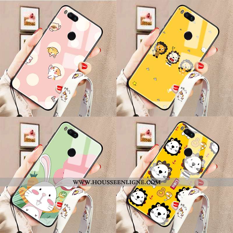 Coque Xiaomi Mi A1 Ornements Suspendus Dessin Animé Petit Téléphone Portable Tout Compris Verre Prot