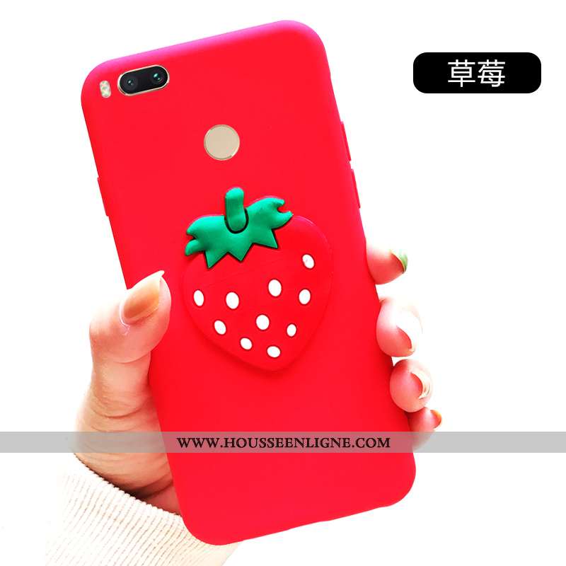 Coque Xiaomi Mi A1 Ornements Suspendus Personnalité Protection Petit Téléphone Portable Étui Rouge