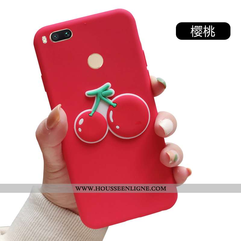 Coque Xiaomi Mi A1 Ornements Suspendus Personnalité Protection Petit Téléphone Portable Étui Rouge