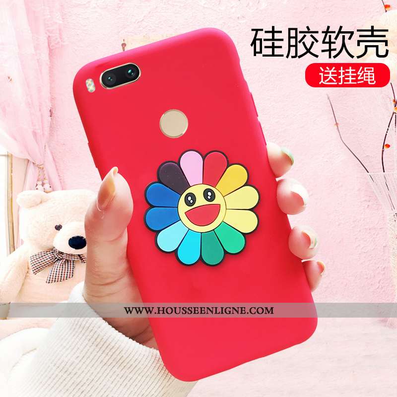 Coque Xiaomi Mi A1 Ornements Suspendus Personnalité Protection Petit Téléphone Portable Étui Rouge