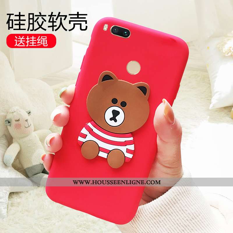 Coque Xiaomi Mi A1 Ornements Suspendus Personnalité Protection Petit Téléphone Portable Étui Rouge