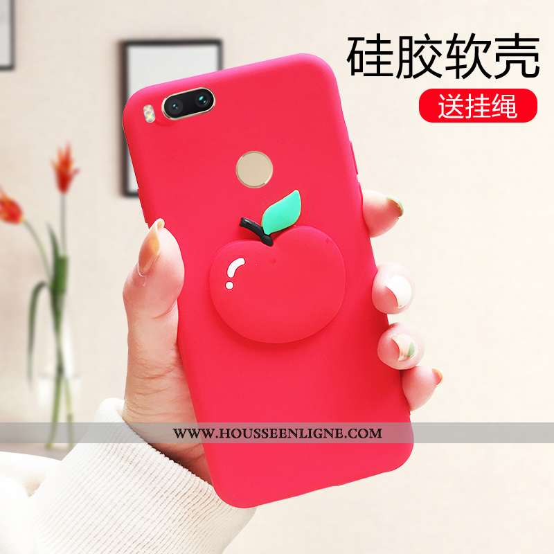 Coque Xiaomi Mi A1 Ornements Suspendus Personnalité Protection Petit Téléphone Portable Étui Rouge