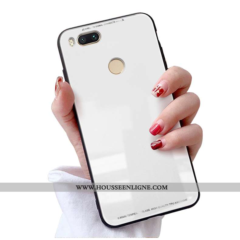 Coque Xiaomi Mi A1 Personnalité Verre Blanc Incassable Téléphone Portable Petit Blanche