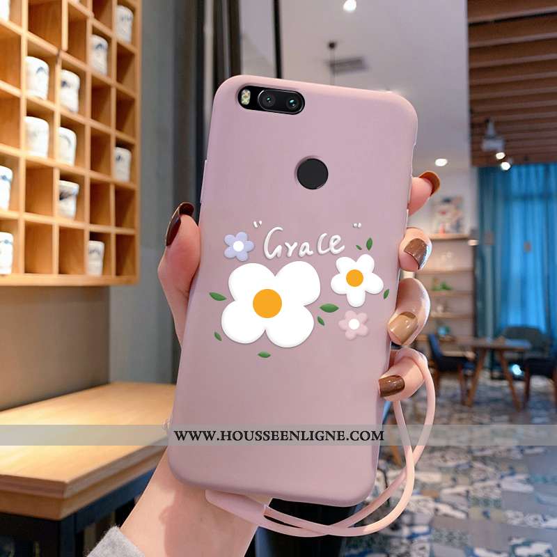Coque Xiaomi Mi A1 Protection Personnalité Dessin Animé Tendance Étui Téléphone Portable Rose