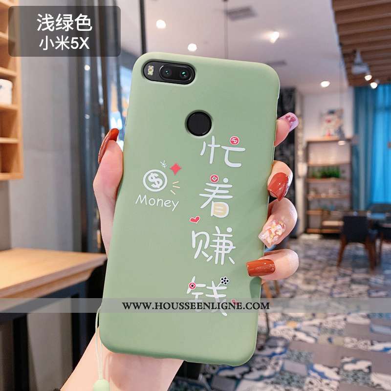 Coque Xiaomi Mi A1 Silicone Charmant Tout Compris Amoureux Vert Incassable Fluide Doux Verte