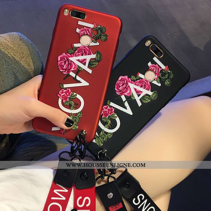 Coque Xiaomi Mi A1 Silicone Personnalité Petit Téléphone Portable Incassable Rouge