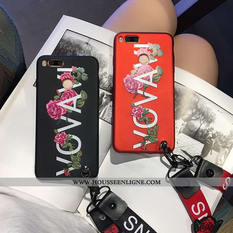 Coque Xiaomi Mi A1 Silicone Personnalité Petit Téléphone Portable Incassable Rouge