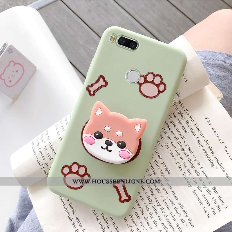 Coque Xiaomi Mi A1 Silicone Protection Chiens Support Chat Téléphone Portable Vert Verte
