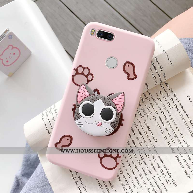 Coque Xiaomi Mi A1 Silicone Protection Chiens Support Chat Téléphone Portable Vert Verte