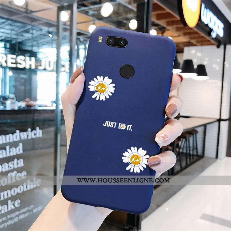 Coque Xiaomi Mi A1 Silicone Protection Petite Marguerite Fluide Doux Vin Rouge Bordure Nouveau Borde