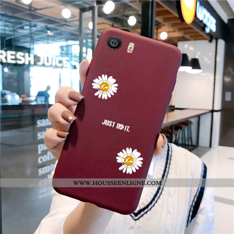 Coque Xiaomi Mi A1 Silicone Protection Petite Marguerite Fluide Doux Vin Rouge Bordure Nouveau Borde