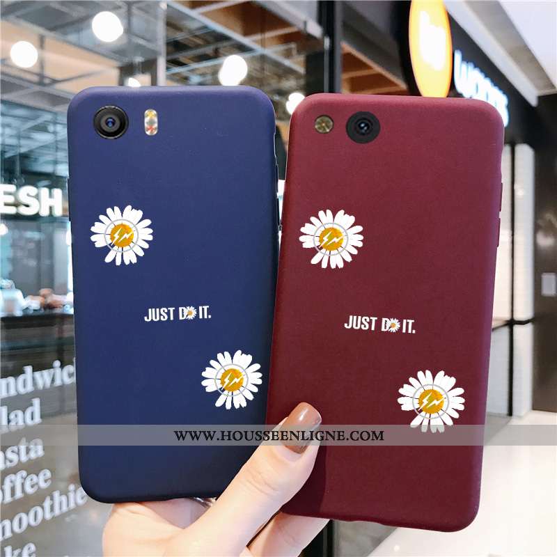 Coque Xiaomi Mi A1 Silicone Protection Petite Marguerite Fluide Doux Vin Rouge Bordure Nouveau Borde