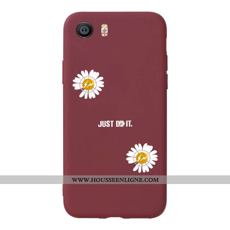 Coque Xiaomi Mi A1 Silicone Protection Petite Marguerite Fluide Doux Vin Rouge Bordure Nouveau Borde