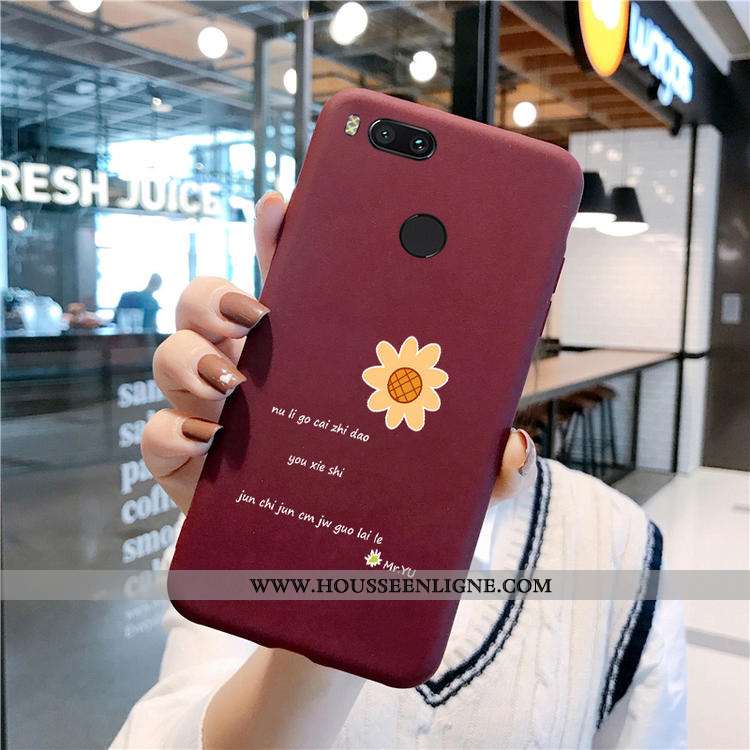 Coque Xiaomi Mi A1 Silicone Protection Tout Compris Simple Vin Rouge Petit Incassable Bordeaux